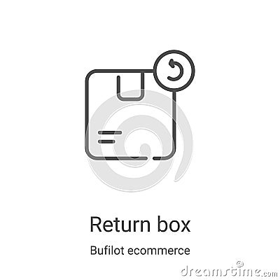 return box icon vector from bufilot ecommerce collection. Thin line return box outline icon vector illustration. Linear symbol for Vector Illustration