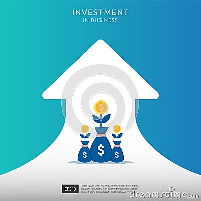 Return on investment design vector illustration. Profit opportunity concept. business growth arrows to success. arrow with dollar Vector Illustration