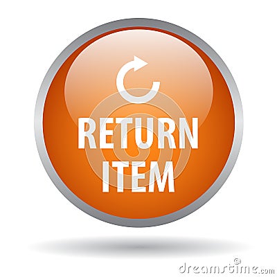 Return item web button Cartoon Illustration