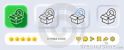 Return package line icon. Delivery box sign. Neumorphic buttons. Vector Vector Illustration