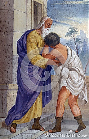 The Return of the Prodigal Son Stock Photo