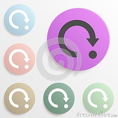 return sign badge color set. Simple glyph, flat vector of web icons for ui and ux, website or mobile application Stock Photo