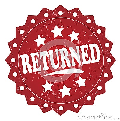 Returned grunge label, sticker Stock Photo