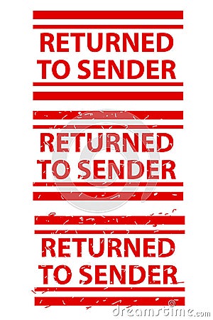 Returned to Sender, simple vector rust dirty red simple rectangle vector rubber stamp effect Vector Illustration