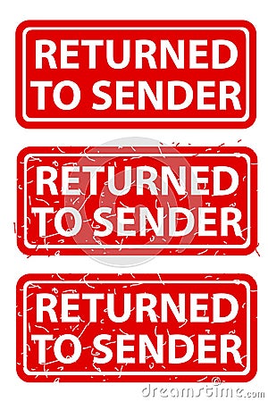Returned to Sender, simple vector rust dirty red simple rectangle vector rubber stamp effect Vector Illustration