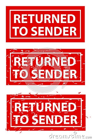 Returned to Sender, simple vector rust dirty red simple rectangle vector rubber stamp effect Vector Illustration