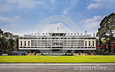 Reunification Palace, landmark in Ho Chi Minh City, Vietnam. Stock Photo