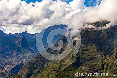 La Reunion Island - Scenic view of Mafate cirque Stock Photo
