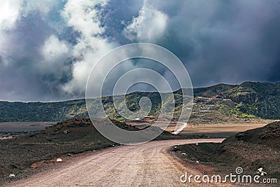 Reunion Island - Road to the volcano : La plaine des sables Stock Photo