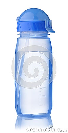 Reusable blue sport water bottle Stock Photo