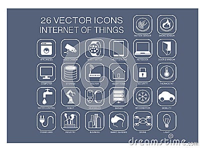 Reusable illustration icons for internet of things topics like home automation, smart home Vector Illustration
