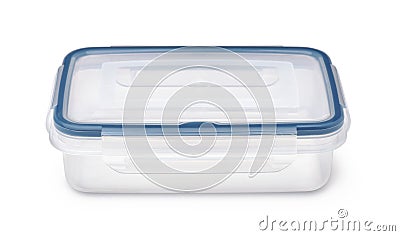 Reusable translucent storage plastic food container Stock Photo