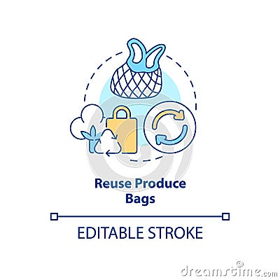 Reuse produce bags concept icon Vector Illustration