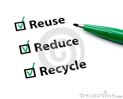 Reuse, Reduce and Recycle Stock Photo