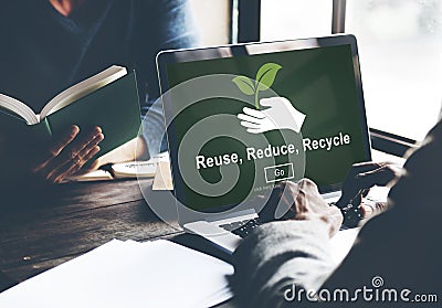 Reuse Reduce Recycle Sustainability Ecology Concept Stock Photo