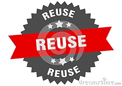 reuse sign. reuse round isolated ribbon label. Vector Illustration