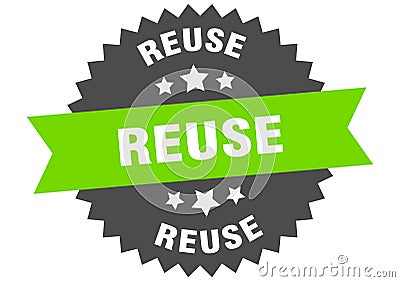 reuse sign. reuse round isolated ribbon label. Vector Illustration