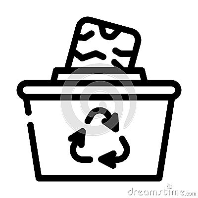 reuse solid waste line icon vector illustration Vector Illustration