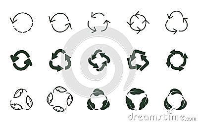 Reuse zero waste icon. Recycle ecology design sign. Eco system flat isolated element. Vector Illustration