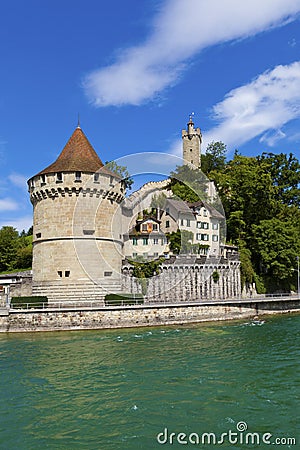 Reuss River and Lucerne Castle Stock Photo