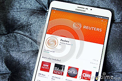 Reuters app on google play store Editorial Stock Photo