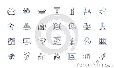 Revamp line icons collection. Upgrade, Refresh, Overhaul, Modernize, Transform, Renovate, Rebrand vector and linear Vector Illustration