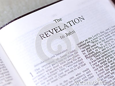 The revelation of Jesus Christ our Savior to apostle John. Stock Photo