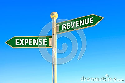 Revenue or expense Stock Photo