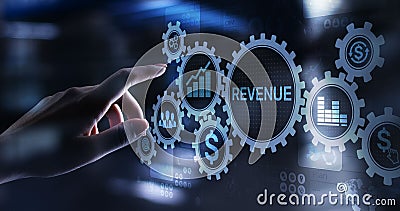 Revenue Increase sales financial growth business concept on virtual screen. Stock Photo