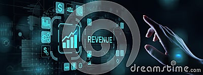Revenue Increase sales financial growth business concept on virtual screen Stock Photo