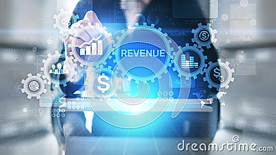 Revenue Increase sales financial growth business concept on virtual screen. Stock Photo