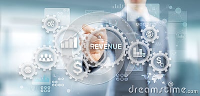 Revenue Increase sales financial growth business concept on virtual screen. Stock Photo