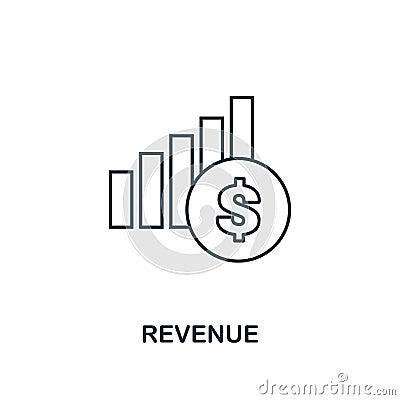 Revenue outline icon. Thin line element from crowdfunding icons collection. UI and UX. Pixel perfect revenue icon for Vector Illustration