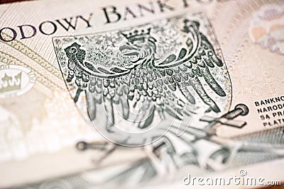 Revers of hundred polish zloty Stock Photo