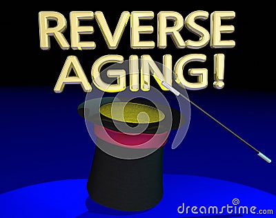 Reverse Aging Magic Hat Trick Wand Stop Getting Old 3d Illustration Stock Photo