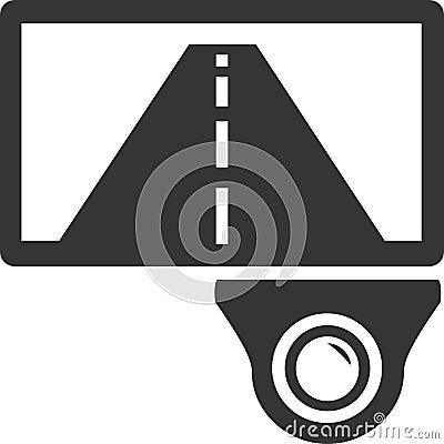 Reverse Backup Camera - Dash Display Screen Stock Photo