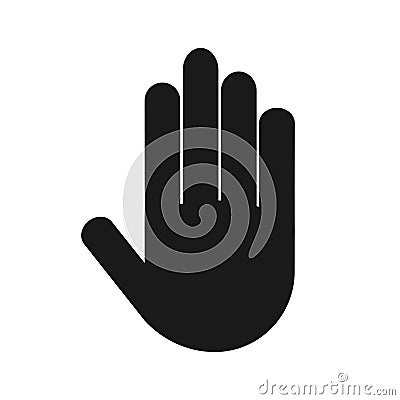 reverse Black Hand icon flat style Vector Illustration