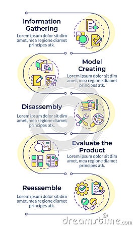Reverse engineering process infographic vertical sequence Vector Illustration