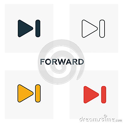 Reverse icon set. Four elements in diferent styles from audio buttons icons collection. Creative reverse icons filled, outline, Stock Photo