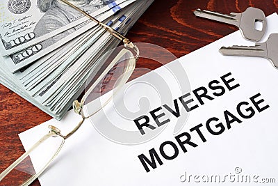 Reverse mortgage form. Stock Photo