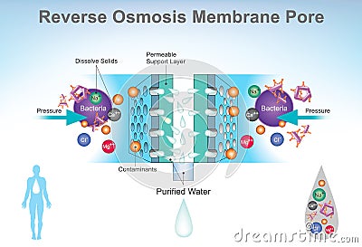 Reverse Osmosis system Diagram. Illustration. Stock Photo