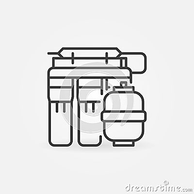 Reverse Osmosis Water Filtration System line vector icon Vector Illustration