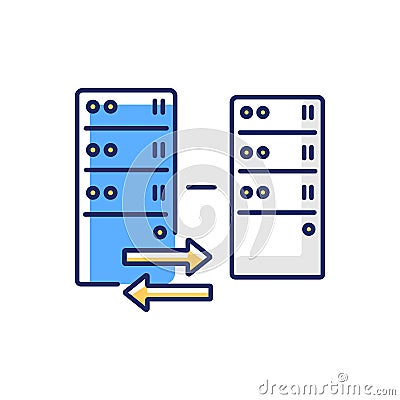 Reverse proxy RGB color icon Vector Illustration