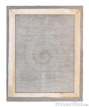 Reverse side of wood frame with stretched canvas Stock Photo