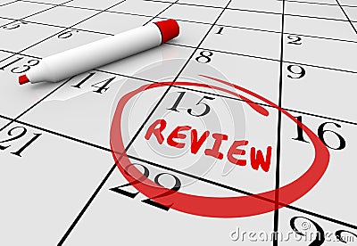 Review Evaluation Assessment Feedback Day Date Calendar Stock Photo
