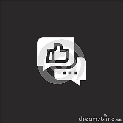 review icon. Filled review icon for website design and mobile, app development. review icon from filled feedback and testimonials Vector Illustration
