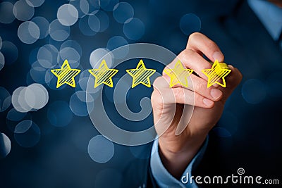 Review increase rating Stock Photo