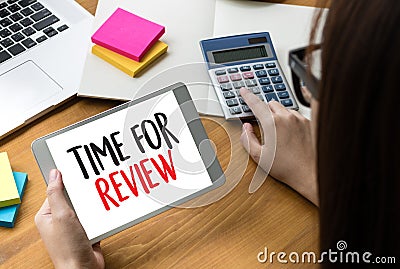 review time Business Concept , time for review , Business team h Stock Photo