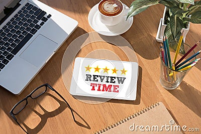 Review Time words Concept Stock Photo