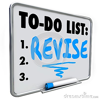 Revise Word To Do List Make Change Improvement Fix Problem Stock Photo